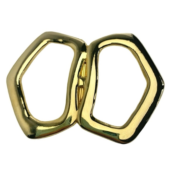 Vintage Minimalist Gold Geometric Brooch (2.25” x 3”) - Picture 1 of 8